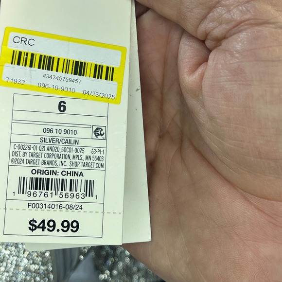 A New Day Womens Size 6 Ankle Boots Sparkly Cushioned Ponty Booties‎ Silver - Picture 7 of 8